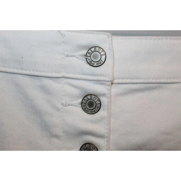 NWT Talbots Denim Pencil Jean Skirt Button Front Raw Hem Plus Size 16 HW7675 - Picture 2 of 7